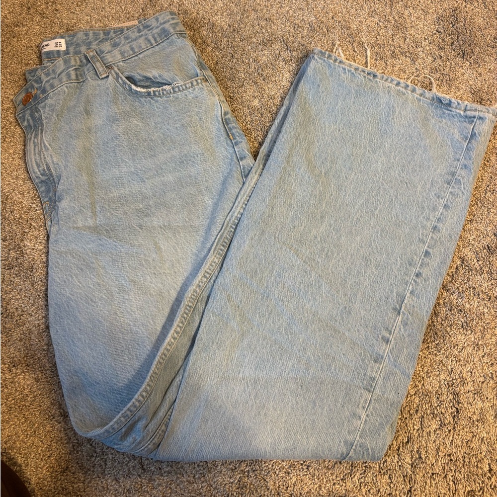 Light Blue Asymmetrical Denim Jeans